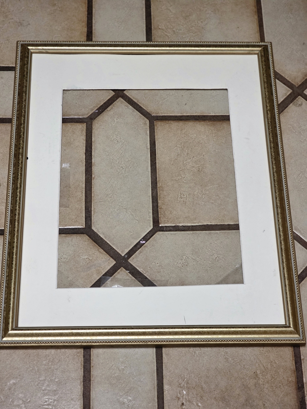 Gold Wooden Picture Frame with White Mat